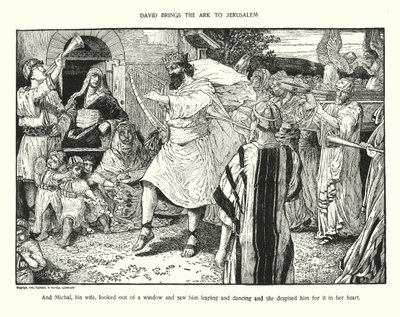 David přináší archu do Jeruzaléma (litografie) od Louis John Rhead
