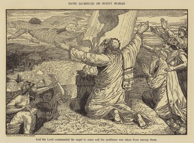 David obětuje na hoře Moria od Louis John Rhead