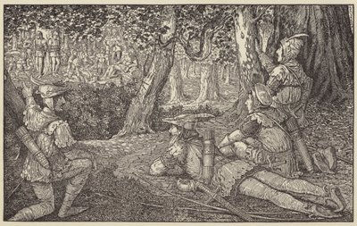 Špehoval skupinu lesníků a dva zajatce od Louis John Rhead