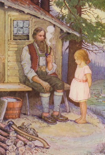 Ilustrace k Heidi od Johanny Spyri (barevná litografie) od Louis John Rhead