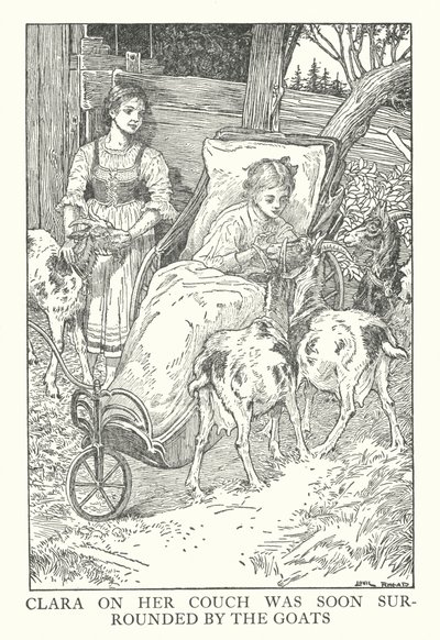 Ilustrace k Heidi od Johanny Spyri (litografie) od Louis John Rhead