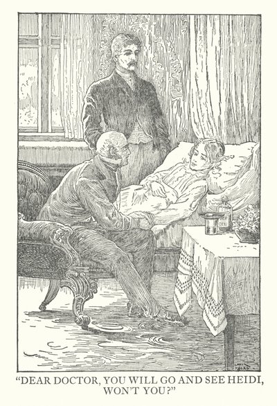Ilustrace k Heidi od Johanny Spyri (litografie) od Louis John Rhead