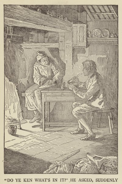 Ilustrace k filmu Uneseno od Roberta Louise Stevensona od Louis John Rhead