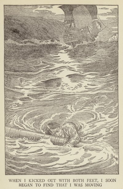 Ilustrace k filmu Uneseno od Roberta Louise Stevensona od Louis John Rhead