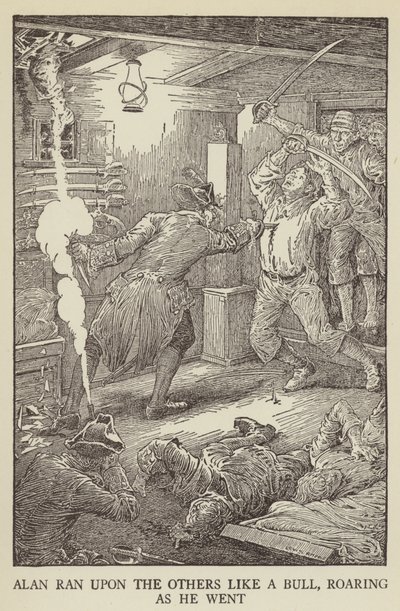 Ilustrace k filmu Uneseno od Roberta Louise Stevensona od Louis John Rhead