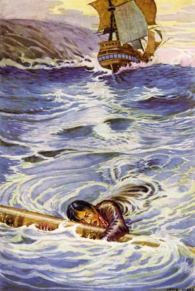 Ilustrace k filmu Uneseno od Roberta Louise Stevensona od Louis John Rhead