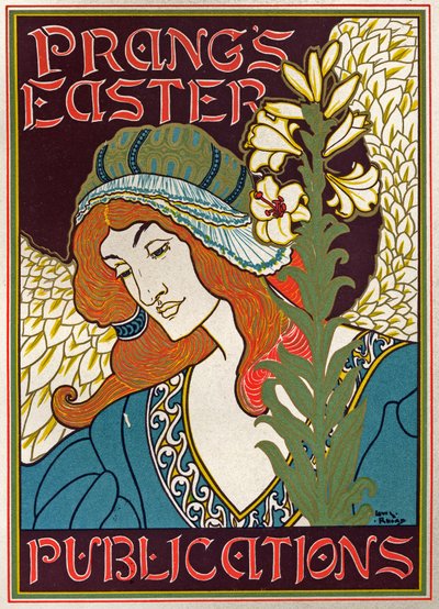 Literatura. Prangovy velikonoční publikace. Plakát Luise Rheada, USA, kolem roku 1895 (plakát) od Louis John Rhead