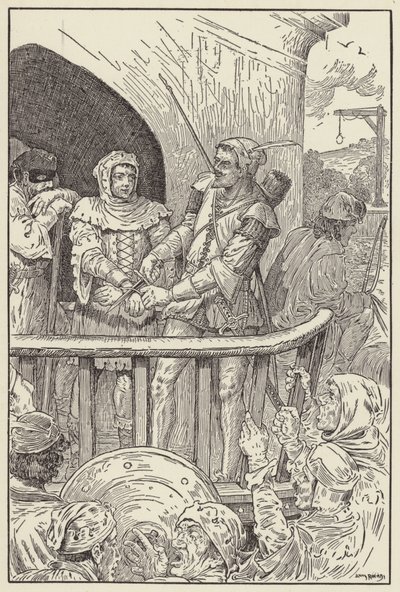 Malý John narychlo přeřízl pouta Willa Stutelyse od Louis John Rhead