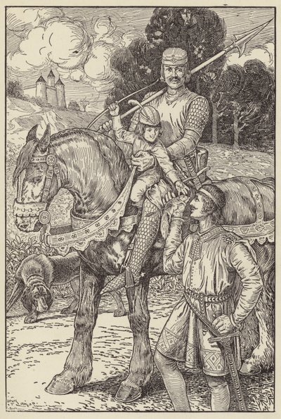 Robert střílel svým malým lukem na veverky od Louis John Rhead