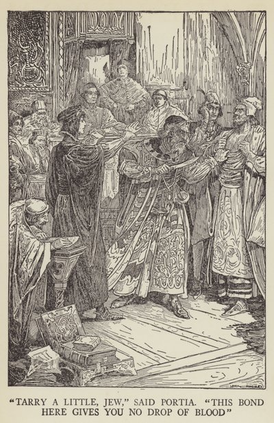 Zůstaň trochu, Žide, řekla Portie, toto pouto ti nedá ani kapku krve od Louis John Rhead