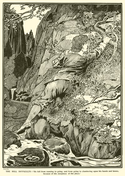 The Hill Difficulty (rytina) od Louis John Rhead