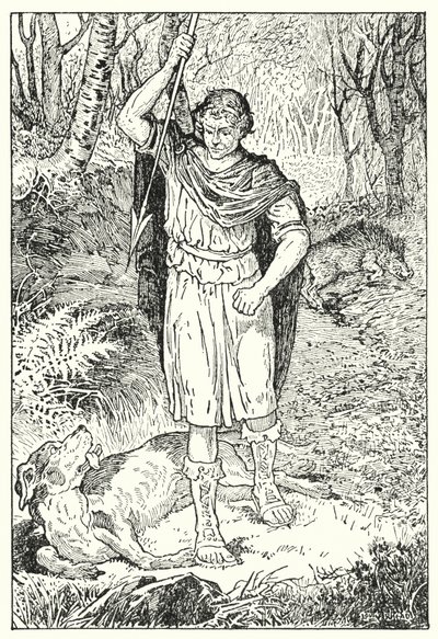 Starý pes (litografie) od Louis John Rhead