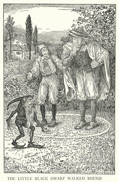 Malý černý trpaslík chodil kolem (litho) od Louis John Rhead