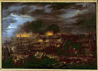 Bombardování Lille - Louis Joseph Watteau dit Watteau de Lille (1731-1798) od Louis Joseph  Watteau