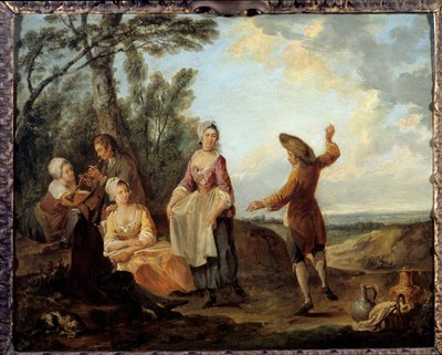 Rustikální tanec. Obraz od Louise Josepha Watteau řekl Watteau z Lille (1731-1798) od Louis Joseph  Watteau