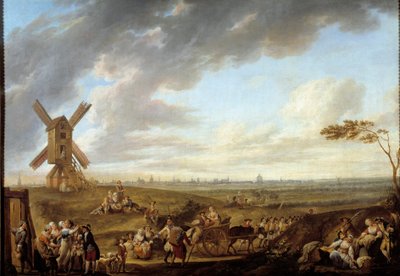 Pohled na Lille od boha Marcqa. Obraz Louise Josepha Watteau dit Watteau de Lille (1731-1798) od Louis Joseph  Watteau