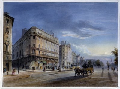 Boulevard des Italiens - v "Paříži v roce 1837"" od Arnouta od Louis Jules Arnout