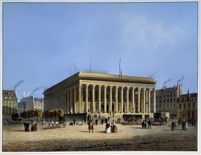 Bourse et Tribunal de Commerce – v „Paris en 1837“ od Arnouta od Louis Jules Arnout