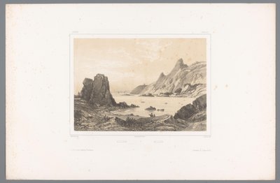 Pohled na Kullaberg u Kattegatu Kullen / Kullen (název na objektu) Tváře ve Skandinávii (název série) Vues du Nord. Semiš (název série na předmětu) od Louis Julien Jacottet