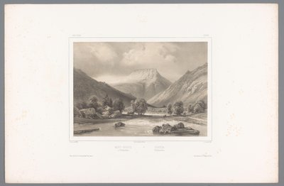 Pohled na Gaustatoppen v Telemarku Mont-Gousta à Tellemarken / Gousta. Tellemarken (název na objektu) Tváře ve Skandinávii (název série) Vues du Nord. Norvege (název série) od Louis Julien Jacottet