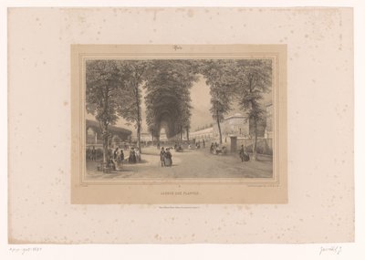 Pohled na Jardin des Plantes Jardin des Plantes (název na objektu) Tváře v Paříži a okolí (název série) Paris (název série na objektu) od Louis Julien Jacottet