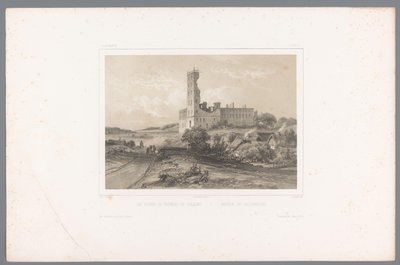 Pohled na ruiny Koldinghus Les ruines du château de Colding / Ruiner of Koldinghuus (název na objektu) Tváře ve Skandinávii (název série) Vues du Nord. Danemarck (název série) od Louis Julien Jacottet