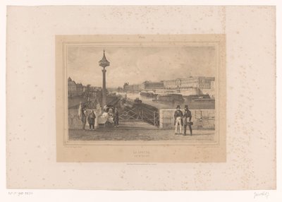 Pohled na Palais du Louvre z Pont Neuf Le Louvre, pris du Pont-neuf (název na objektu) Tváře v Paříži a okolí (název série) Paris (název série na objektu) od Louis Julien Jacottet