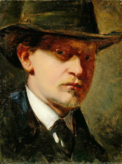 Autoportrét s kloboukem (olej na plátně) od Louis Kolitz