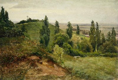 Západní svah Doernbergu, poblíž Kasselu (olej na plátně přes karton) od Louis Kolitz