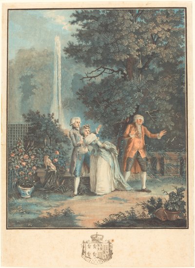 Colin-maillard od Louis Le Coeur after Nicolas Lavreince