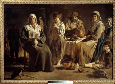 Rodina rolníků v interiéru Obraz Louis Le Nain (1593-1648) 1642 Sun. 1,13x1,59 m Paříž, Musee du Louvre od Louis le Nain