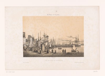 Pohled na přístav Cherbourg Vue du port de Cherbourg (název na objektu) Současná Francie (název série) La France de nos jours (název série na objektu) od Louis Le Breton