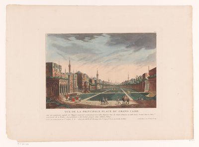 Pohled na náměstí v Káhiře Vue de la Principale Place du Grand Caire (název na objektu) Panoráma měst v Itálii, Španělsku a Egyptě (název série) od Louis Lecoeur