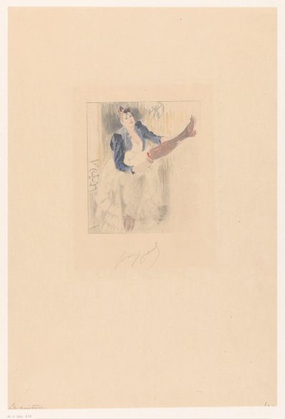 Cancan tanečnice hrající na kytaru na noze La guitare (název na objektu) od Louis Legrand (signed by artist)