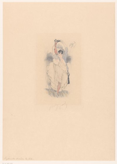 Cancan tanečnice s nohou nataženou za hlavou La jambe derrière la tête (název na objektu) od Louis Legrand (signed by artist)