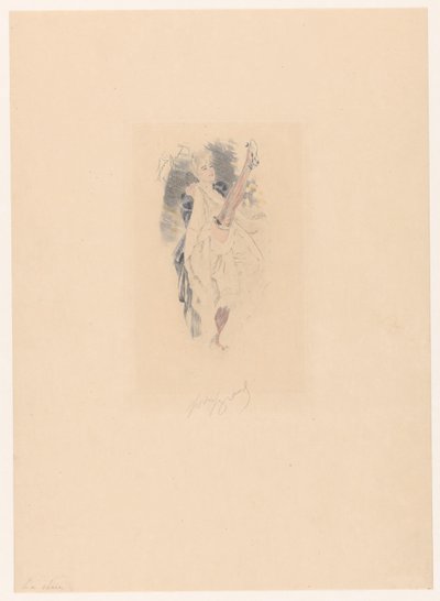Cancan tanečnice se zdviženou nohou Řada La (název na objektu) od Louis Legrand (signed by artist)