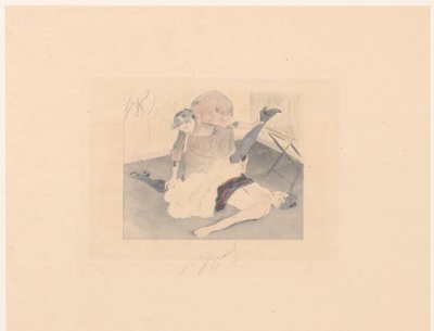 Cvičení flexibility tanečnice kankánu Brisement à terre od Louis Legrand (signed by artist)