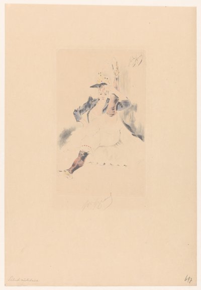 Pozdrav kankánovou tanečnici Pozdravujeme armádu od Louis Legrand (signed by artist)