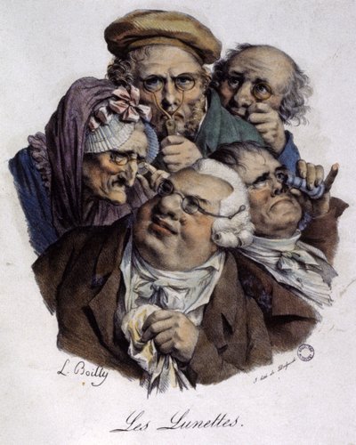 Brýle, cca 1820 (rytina) od Louis Leopold (after) Boilly