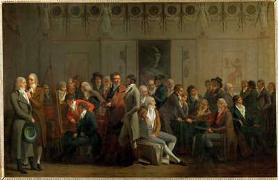 Shromáždění umělců v ateliéru Isabey ... od Louis Leopold Boilly