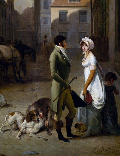 Příjezd Stagecoach na Courtyard of Messageries od Louis Leopold Boilly
