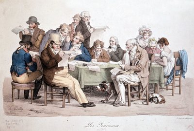 Muži čtoucí noviny – rytina Louis Boilly s názvem „“ Les journaux““ od Louis Leopold Boilly