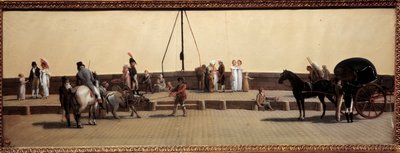 Passage du Pont Royal v Paříži Obraz Louis Leopold Boilly (1761-1845) 1800 Ne. 0,25x0,69 m Paříž, Carnavalet Museum. od Louis Leopold Boilly