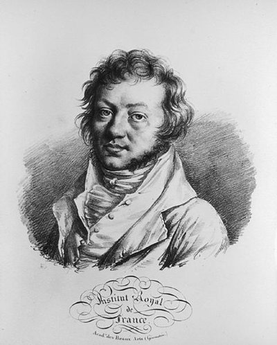 Portrét Andre Marie Ampere (1775-1836) (litho) (čb foto) od Louis Leopold Boilly