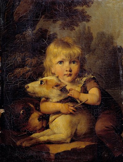 Portrét Louise Arnaulta (1803-1885) Dětská malba od Louise Leopolda Boillyho (1761-1845) 1808 cca. Slunce. 0,22 x 0,16 m od Louis Leopold Boilly