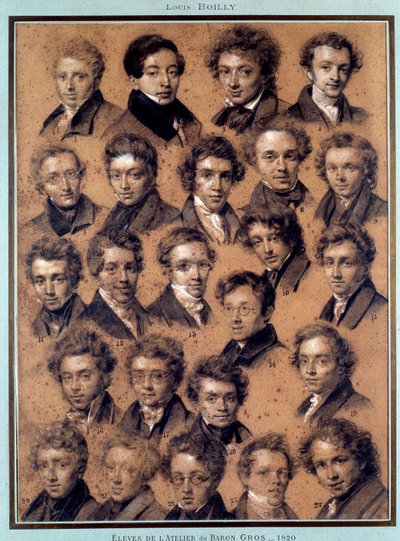 Portrét studentů ateliéru malíře Antoina Jeana Grose (1771-1835) Kresba Louis Leopold Boilly (1761-1845) 1820 Paříž, B.N. od Louis Leopold Boilly