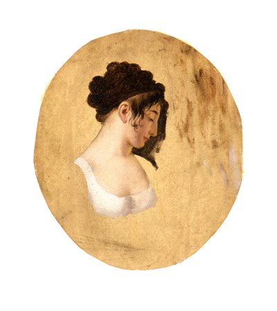 Profil hlavy mladé ženy, cca 1794 (olej, papír na plátně) od Louis Leopold Boilly