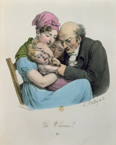 Vakcína, vyryla Francois Seraphin Delpech (1778-1825) 1827 od Louis Leopold Boilly
