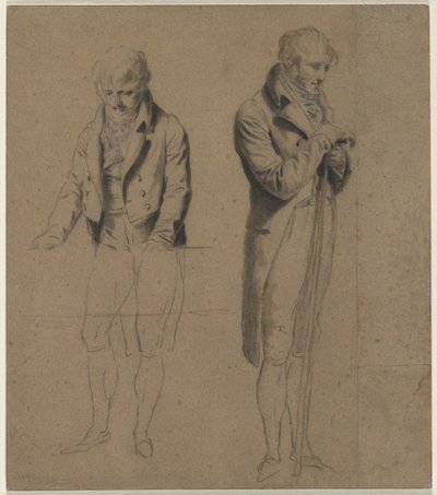 Studie dvou stojících figur pro hru kulečník, c. 1807. od Louis Leopold Boilly