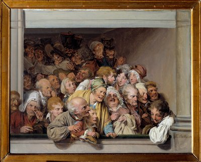 Une loge, le jour du spectacle gratuit Peinture de Louis Leopold Boilly (1761-1845) 1830 ne. 0,33x0,41 m Versailles, musee Lambinet - Divadelní lóže, den volného představení. Obraz Louis Leopold Boilly (1761-1845) od Louis Leopold Boilly